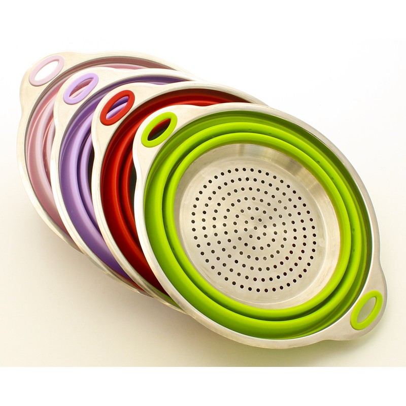 Zoie + Chloe Stainless Steel and Silicone Collapsible Strainer