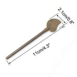 uxcell Metal Household Chinese Leaf Style Cabinet Key Latch Door Bolt Locking Pin Bronze Tone