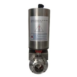 JOWIN Stainless Steel Pneumatic 1.5" Tri Clamp Sanitary Air-Driven On/Off Butterfly Valve Silicone Sealing SS304