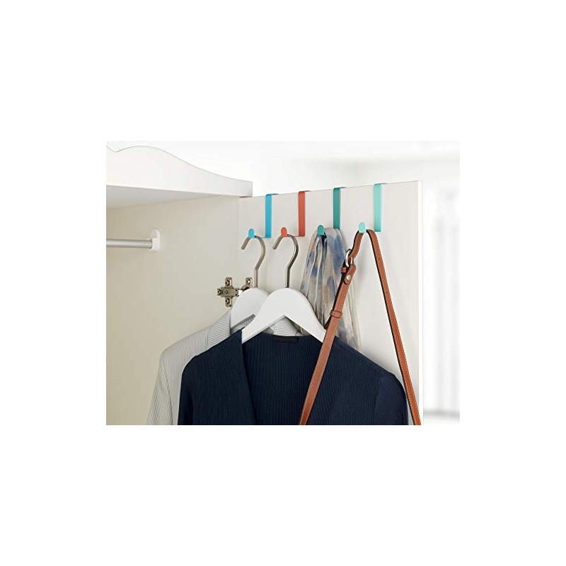 WENKO 4 Hooks Steel Over Door Coat Hooks 7.6 x