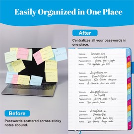 Witsbrez Password Keeper Book with Colorful Alphabetical Tabs, 5.8”x8.4” Password Books for Seniors, Password Notebook Organizer for Internet Website Address Login(Sky Blue)