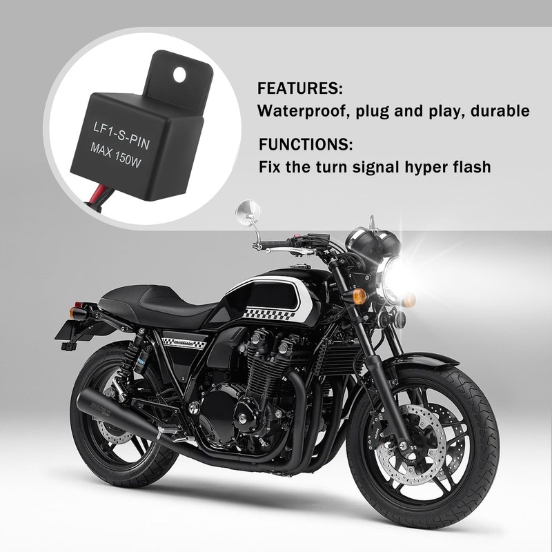 Motorcycle LED Flasher Relay for LED Turn Signal,12V 2Wire 2Pin