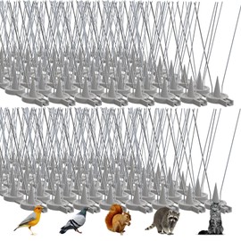 Demiwise Bird Spikes, 16 Packs Pigeon Deterrent, Stainless Steel Bird Spikes Deterrent for Outside, Spikes Coverage 16 Feet, for Patio, Balcony and Garden Fence