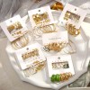 Aretes para Mujer;Joyeria 44 Pares Aretes De Oro Para Mujer