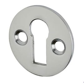 Zoo Hardware Victorian Standard Profile Keyhole OPEN Cover Escutcheon 32mm + Screws (Polished Chrome)