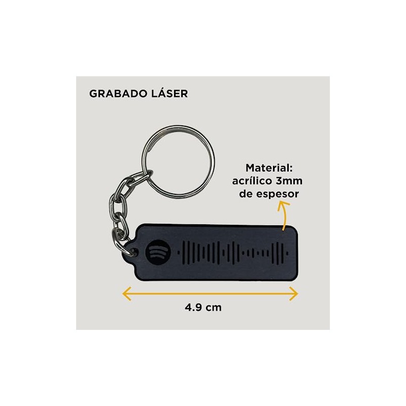 Llavero personalizado con código escaneable Spotify ideal para regalo