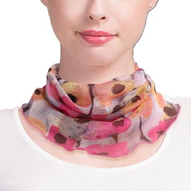 sanctrifolium 100% Silk Neck Cover, Snood, UV Protection, Cold Protection, Sunburn Protection, Neck UV Protection, Women's Floral Print, multicolor