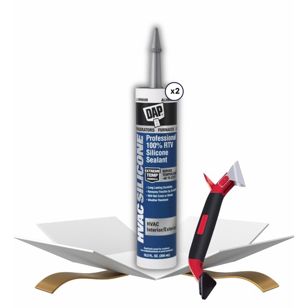DAP HVAC Silicone 100% RTV Silicone Sealant 10.3 oz Bundle