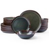 HaWare Dinnerware Sets, 24-Piece Stoneware Plates and Bowls Set, Dish Set for 8, Ceramic Dishware for Home Restaurant, Chip and Scratch Resistant, Microwave and Dishwasher Safe, Reactive Moss Green