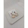Woman 14K Gold Plated Stud Earrings with Faux Pearl Stones,