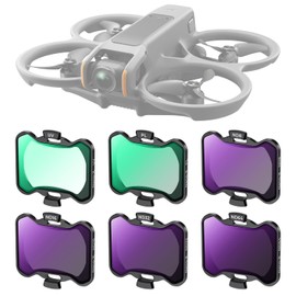 K&F Concept 6-Pack Filters Compatiable with DJI AVATA 2, UV, PL, ND8, ND16, ND32, ND64, Optical Glass Multi-coated Neutral Density Polarizing Filter Kit