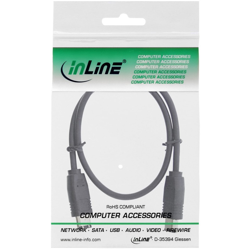 InLine 0.5m 6 Pin Jack to Jack IEEE1394 FireWire Cable