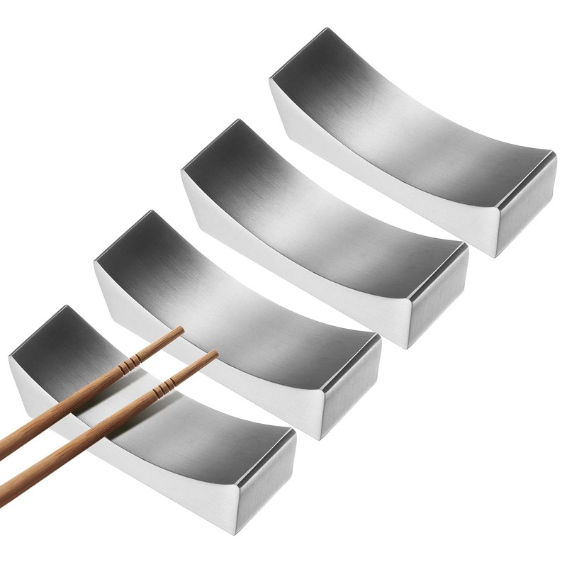 uxcell 4pcs 304 Stainless Steel Chopstick Rest, Silver Chopstick Holder