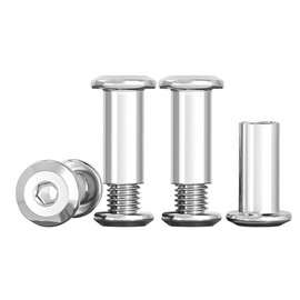 Drenky Connecting Screws M5 Stainless Steel Screws Sleeve Nuts 10 Sets Barrel Nuts Kit M5 X 20mm Hexagon Furniture Bolts Flat Hex Bolt for Bed, Door, Table, Chair, Worktop, Cabinet