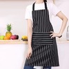 TRIXES Kitchen Chef Cooking Apron Black & White Stripe