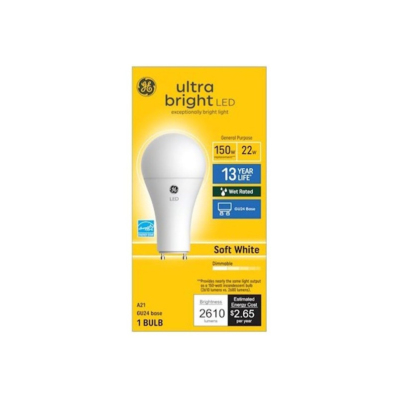 GE Lighting 93129364 GE LED 22W A21 Bulb - Quantity