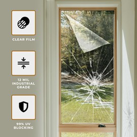 VViViD 12 Mil Clear Vinyl Shatterproof Safety Window Film (60 Inch x 6ft)