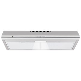 Range Hood 30 Inch Under Cabinet, Stainless Steel Stove Vent Hood, 200CFM, 3-Speed Exhaust Fan, Button Controls, LED Lights, Reusable Baffle Filters, Silver
