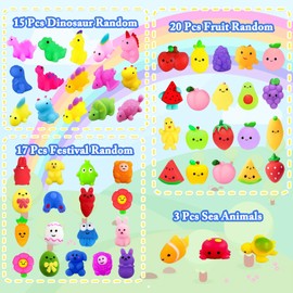 Mochi Squishies Squishy Toy 120pcs Party Favors for Kids Classroom Prize Mochi Squishy Mini Kawaii squishies Mochi Stress Reliever Anxiety Toys Easter Basket Stuffers fillers with Storage Box
