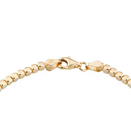 Miabella 18K Gold Over 925 Sterling Silver Organic Cube Bead Chain Bracelet for Women Men, Handmade in Italy (Length 7 Inches (Small))