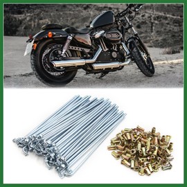 Motoforti 72pcs 4mm Thread Diameter Motorcycle Wheel Spokes with Nipples 160mm Length Long-lasting