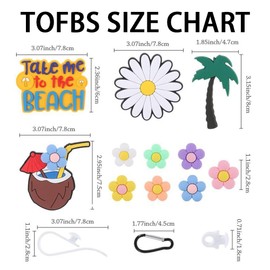 TOFBS Pack of 13 Charms for Bogg Bags Removable DIY Pendant Cute Decorative Pattern Words Beach Flowers Charms Beach Bag Accessories, Plastic