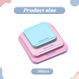 Sticky Notes Self-Stick Notes AssortedColor Pad,360Pcs Multi Size Sticky Notes Assorted Color Sticky Memo Pad Self-Stick Note,StickyNotes AssortedColor Post It Note Self-Stick Notes with Multi Size