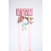 Pink Wood Long Ribbons Bow Organizer Headband Holder Poplar Plaque