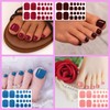 SILPECWEE 20 Sheets Adhesive Nail Polish Strips for Toes Solid