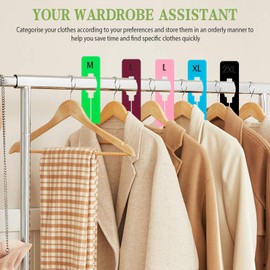 Heqishun 40 Pack Wardrobe Dividers, Color Closet Rack Dividers, Rectangular Clothing Rack Size Dividers, Plastic Closet Dividers for Hanging, Blank Closet Separators for Home Kids, Adults - 8 Colours