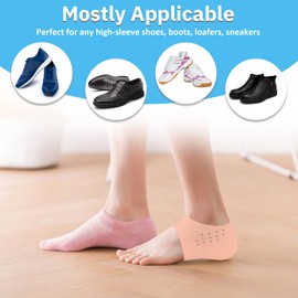 Invisible Height Increased Insoles, Rubber Soft Height Increase Gel Sleeves, Unisex Invisible Inner Heightening Insole, Invisible Heel Protectors for Women Men Size 33-46 (5cm, Complexion)