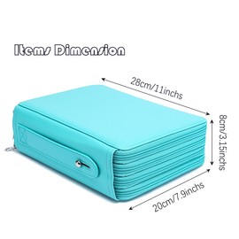 YOUNGCOL 200 Slots Colored Pencil Case - Deluxe PU Leather Pencil Organizer Holder With Zipper Closure Large Pencil Box for Colored Pencils Watercolor Pencils