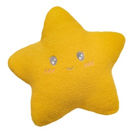 Cuddly Cushion Children's Star Cushion 40 cm Soft Fluffy Star Shape Decorative Cushion Sofa Cushion Star Cushion Decorative Cushion for Children's Room Girls Boys (Open Eyes, Yellow)