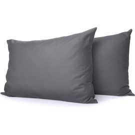Comfort Beddings Premium Quality Grey Pillowcases 100% Cotton Blend Grey Superking Pillow Cases 2 Pack, Super Soft With Envelope Closure (Superking Size 50cm x 90cm)
