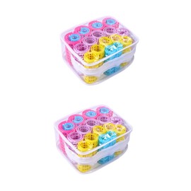 Minkissy 2sets Hair Rollers Clips No Heat for Hair Style Light Compact Multicolor 20pcs*2 Random Color