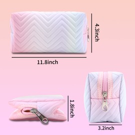 Boobeen Large Makeup Bag Zipper Make Up Bag Travel Toiletry Bag, Waterproof Cosmetic Organizer Makeup Pouch Storage Bag for Women and Girls, Foldable