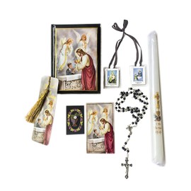 Boys Blessed Sacrament Deluxe First Communion Gift Box Set with Candle