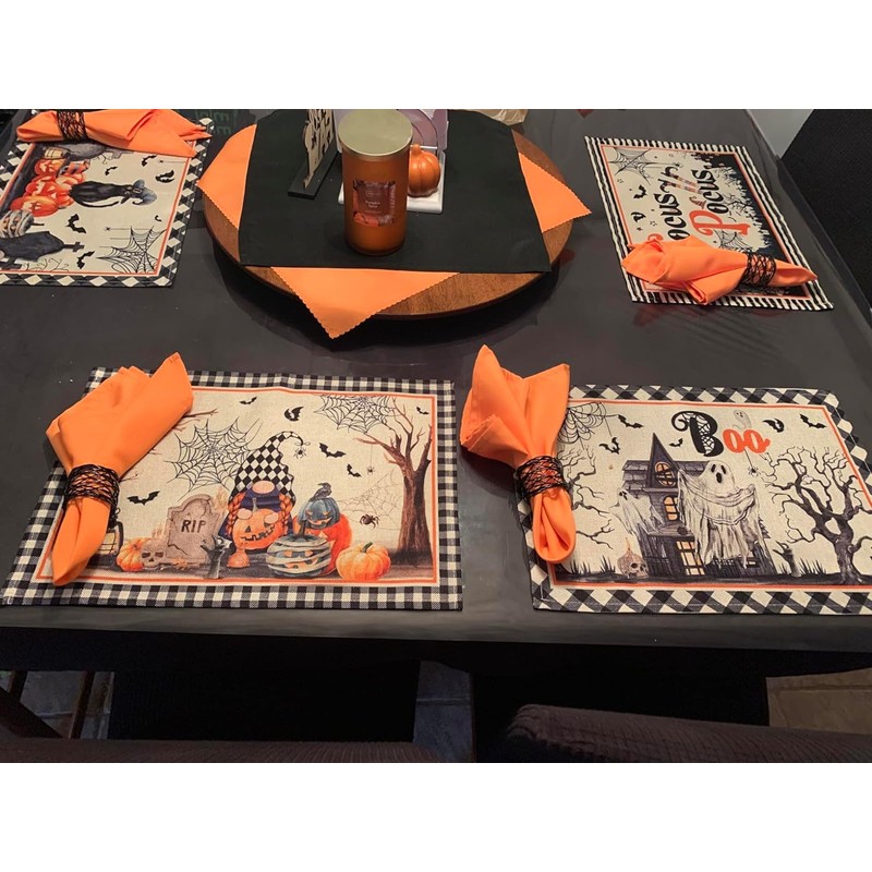 PLOYMONO Orange Heavy Duty Cloth Napkins - 17 x 17