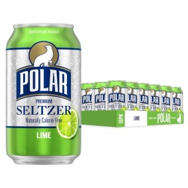 Polar Seltzer Water Lime, 12 fl oz cans, 18 pack