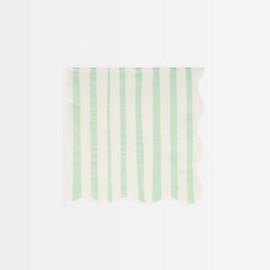 Meri Meri Pastel Striped Napkins (Pack of 16), Thick & Absorbent 3-Ply Paper Pastel Napkins with Wavy Edges, Available in Dinner & Cocktail Sizes, Disposable