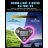 VANKUB 2PCS Solar-Powered Car Heart Lights, 5-Mode Wireless LED Ambient