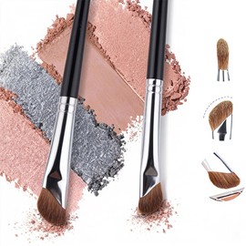 TUDOUZZZ Nose Shadow Brush, Shading Brush, Diagonal Shape, Set of 2, Large + Small, Pony Hair, Makeup Brush, 100% Animal Hair, Good Powder, Good Coloring, Small Nose Brush, Portable