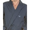 Haigman 100% Cotton Dressing Gown 7396 Navy Stripe Medium