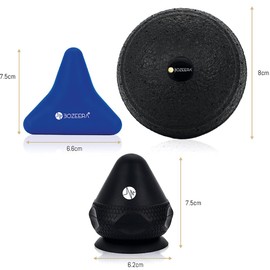BOZEERA Trigger Point Pusher Set Fascia | Trigger Finger with Suction Cup | for Muscle Pain & Tension | 2x Trigger Point Massager & 1x Fascia Ball, Includes Video, Booklet & Bag