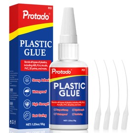 Protado Plastic Glue, 35g Heavy Duty Super Strong Clear Glue, Waterproof Heat Resistant Adhesive for Plastic Bonding, Repair, ABS, PVC, PLA, 3D Printing, Acrylic, Nylon, Vinyl, Toys, Models, DIY Kits