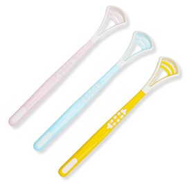 KEQAR 2 Stück Zungenreiniger Zungenschaber für Erwachsene & Kinder, BPA-frei, verhindert schlechten Atem & verbessert die allgemeine Gesundheit (Zufällige Farbe)