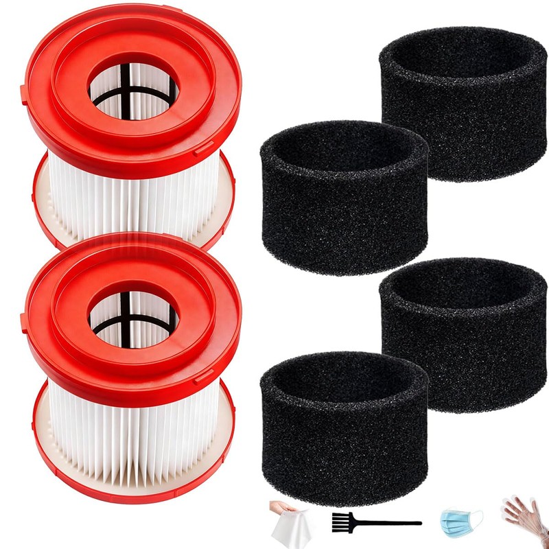 2 Pack 49-90-1900 HEPA Filter Replacement Compatible with Milwaukee Wet/Dry