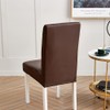 Shukii Stretch Dining Chair Covers Waterproof PU Leather Chair Slipcovers