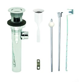 PF WaterWorks PF0324-CH-CH Never Clog Sink/Lavatory Finish ABS ClogFREE Universal Pop-Up Drain Assembly-Easy Remove Magnetic Stopper (Chrome Body with Overflow)