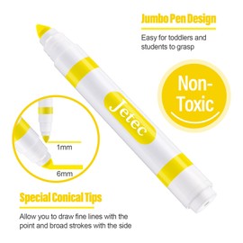 Janlaugh 36 Pcs Yellow Washable Markers Bulk Coloring Markers for Kids Broad Line Markers Broadline Markers Conical Tip Washable Yellow Markers for School Supplies, Art Supplies, Ages 3+